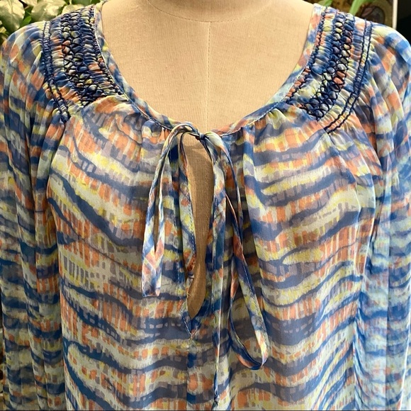 Revolve Gypsy 05 swirl print silk sheer tunic - Picture 8 of 12